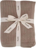 Knitted Organic Cotton Baby Blanket- Swaddle Blanket, 30" x 40" Soft Receiving Blanket for Newborn (Mochachino)