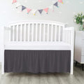 100% Egyptian Cotton, Nursery Crib Toddler (24" x 38" + 10") 800 Thread Count Crib Skirt Dust Ruffle, Bedding Skirts for Baby Boys or Girls, 10" Drop, Dark Grey Solid