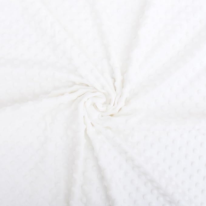 Threadart Minky Baby Blanket, 28" x 38", White Double-Sided Smooth + Dot, Ultra Soft, Newborn and Toddler, Machine Washable