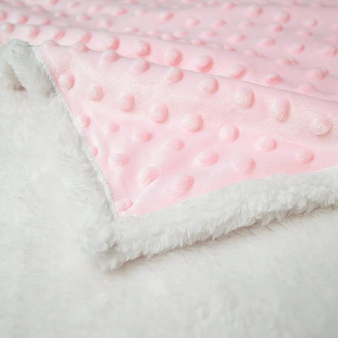 American Baby Company Heavenly Soft Chenille Sherpa Toddler Blanket, Warm and Cozy, Pink, 36" x 48" for Boys and Girls, Versatile for Nap Time, Preschool and Travel