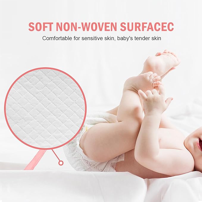 Rocinha Disposable Changing Pads for Baby 24 Inches x 17 Inches Disposable Underpads Waterproof Diaper Changing Pad Breathable Underpads Bed Table Protector Mat Changing Pad Liner