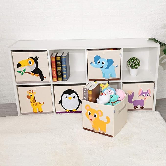CLCROBD Foldable Animal Cube Storage Bins Fabric Toy Box/Chest/Organizer for Kids Nursery, 13 inch (Butterfly)