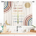 Rainbow Curtains for Girls Bedroom, Boho Rianbow Quotes Inspirational Motivational Positive Colorful Pastel Window Drapery for Baby Kids Living Room Toddler Nursery Classroom 2 Panels, 55x39 Inch