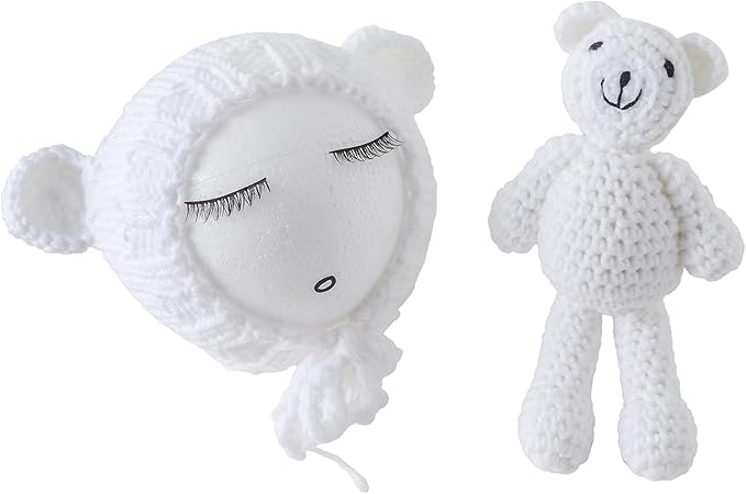 Jastore Infant Newborn Photography Prop Photo Crochet Boys Girls Knit Toy Rabbit Hats
