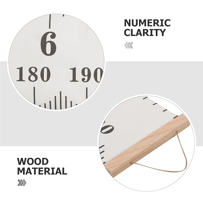 Growth Chart Height Measurement Ruler for Boys and Nordic Style Canvas Wall Hanging with Centimeter Scale Height Measuring Tape for Home Nursery Decor