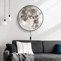 Modern Moon Wall Sconce Lighting, Dimmable Nightlight with Remote Control, Plug in Wall Lamp, Decorative Moon Light for Nursery Bedroom Living Room (19.6 inch)