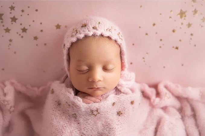 Newborn Baby Photography Props Outfits Hat Long Ripple Wrap Set for Boys Girls Photography Photoshoot Photos