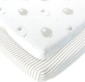 Bassinet Fitted Sheets Compatible with MiClassic Bassinet – Fits 20 x 35 Bedside Sleeper Mattress Perfectly – No-Bunching – Snuggly Soft Breathable Jersey Cotton – 2 Pack