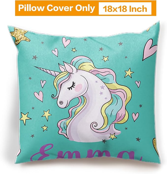 Custom Crib Bedding Set - Magical Horse Design Personalized Name Baby Nursery Bedding 3 Pcs Set - Chic Soft Blanket, Sheet, Pillowcase for Newborns Boys Girls Gifts Color18