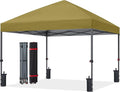 ABCCANOPY Pop Up Canopy - Outdoor Patio Portable Canopy Tent Heavy Duty for Backyard and Deck with 4 Sandbags(Khaki, 12x12)