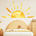Sun Wall Decals Removable Peel and Stick Window Clings 2-Sheet Set Large Boho Sun Wall Stickers for Kids Room, Nursery Classroom,Playroom Decor