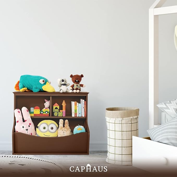 CAPHAUS Kids' Toy Storage Organizer, Open Storage Cubby, Multifunctional Book and Toy Storage Cabinet, Book and Toy Storage Shelf for Nursery, Playroom, Closet, Home Organization Toy Bookcase