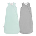 Supersoft Rayon Made from Bamboo Sleep Sack 12-18 Months 0.5 Tog Lightweight Toddler Sleep Sack Baby Wearable Blanket with 2-Way Zipper Summer Unisex Sleeping Bag for Babies (2 Pack) Green & Gray