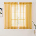 MIULEE 2 Panels Solid Color Sheer Window Curtains Elegant Window Voile Fall Panels/Drapes/Treatment for Bedroom Living Room (54X63 Inches Gold)