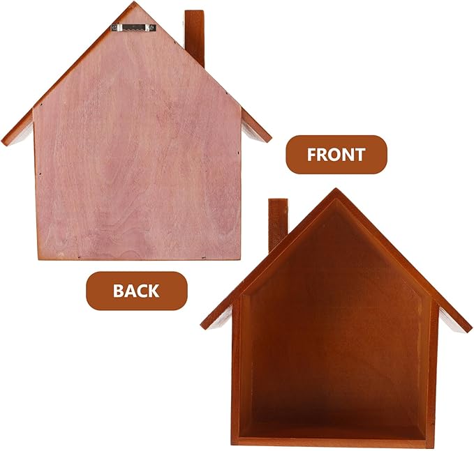 Creative Bedroom Wall-Mounted Storage Shelf House-Shaped Hanging Rack Decorative Wooden Shelf for Household Items and Small Item Organization