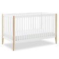Delta Children Casey 4-in-1 Convertible Crib - Greenguard Gold Certified, Bianca White/Natural