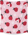 Ladybug Blanket for Girls - 50 x 60 Inches Pink Aesthetic Gifts Stuff for Women - Soft Lightweight Throw Blankets for Sofa, Trip