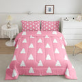 Feelyou Christmas Trees Bedding Set for Kids Boys Girls Toddler Size Holiday Decor Comforter Set Ultra Soft Winter Comforter Xmas Duvet Quilt Bedroom Decor Christmas Decorations Quilt