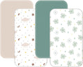 4 Pack Mini Crib Sheets Fitted - 38"x26" Pack and Play Sheets for Playard Mattress, Portable Mini Crib | Soft & Skin Friendly Pack N Play Sheets for Boys Girls (Clover & Moon Star)