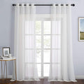 NICETOWN Beige Sheer Curtains for Patio Waterproof, Thermal Insulated Top and Bottom Grommet Durable Privacy Indoor Outdoor Vertical Drapes for Sliding Door/Living Room, 2 Panels, W54 x L96