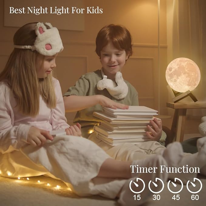 Moon Lamp, Moon Light, Moon Decorations, Cool Lamp, Moon Lamps for Adults, Decor for Boys, Thanksgiving, Christmas, 4.7 Inch, 16 Color Led