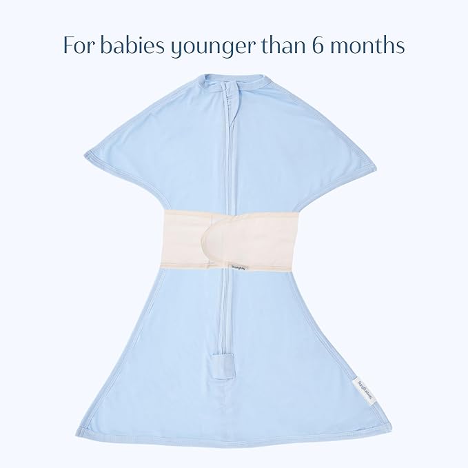 SleepingBaby Fleece Zipadee-Zip Transition Swaddle and Snuggle Strap Bundle - Roomy Baby Swaddle Blanket with Zipper Convenience and Wearable Blanket Accessory, Mint, Medium (6-12 Month)