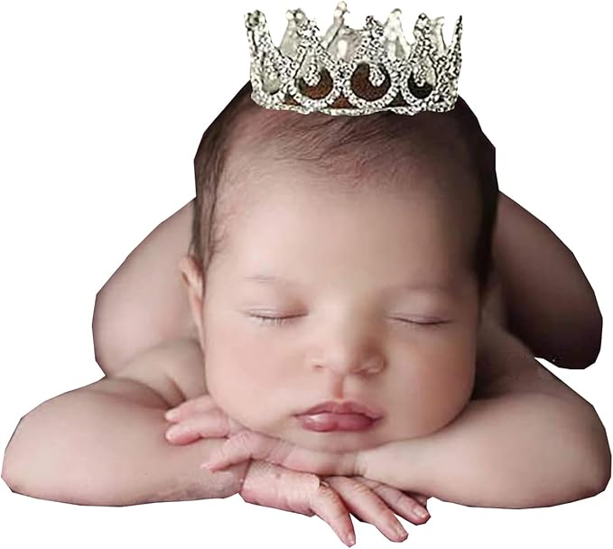 Infant Baby Girl Boy Crown Photo Shoots Headband for Newborn Crystal Princess Party Headwear Photography Props