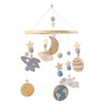 Space Nursery Mobile - Wooden Baby Mobile - Solar System Crib Mobile Astronaut Space Theme Nursery Bed Decoration, Gift for Newborn (Blue)