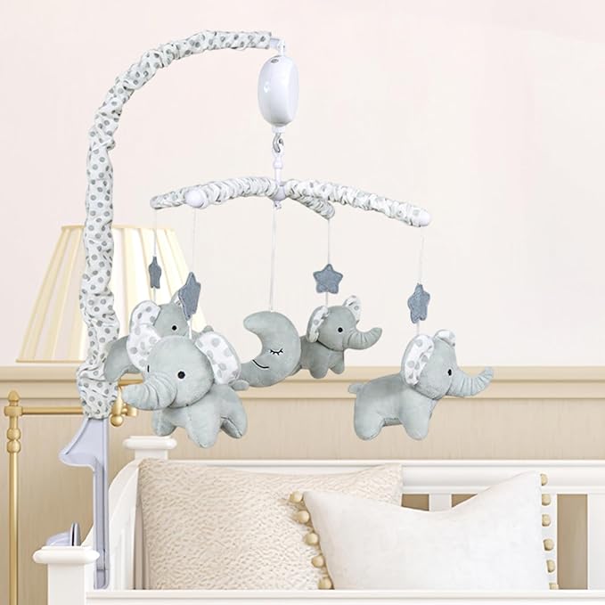 Baby Crib Mobile - Rotating Plush Animals, Wind-Up Music Toy, Nursery High Contrast Decor, Boys Girls Room Accessory | Adorable Baby Nursery Decoration, Ideal for Sleep Play Soothing