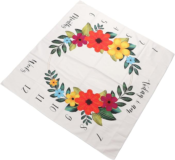 Baby Monthly Milestone Blanket Novelty Decorative Wreath Pattern Newborn Photography Background Blanket
