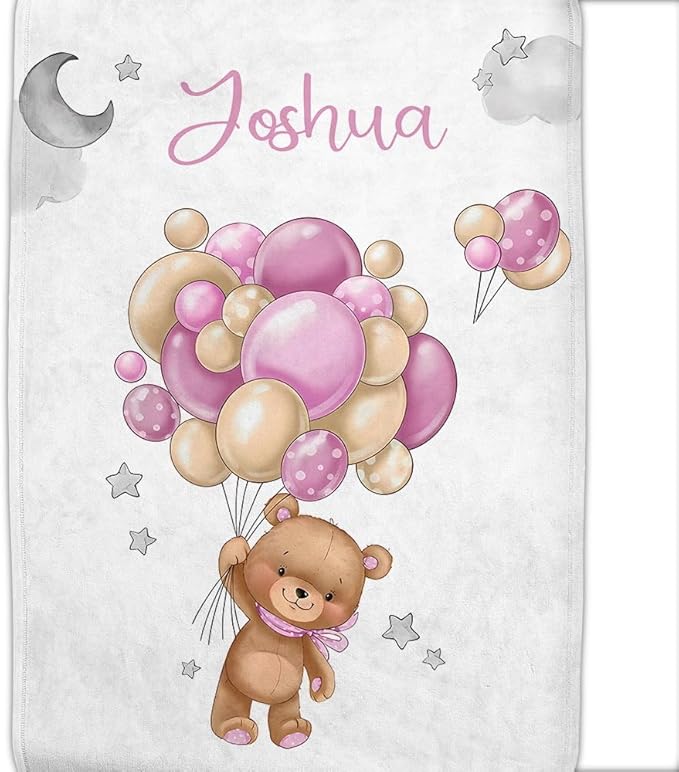 Personalized Baby Blanket with Name - Customized Soft Flannel Blanket for Boys & Girls (60x80 Inches) - Ideal Gift for Baby Shower, Birthday, Christmas, Newborn