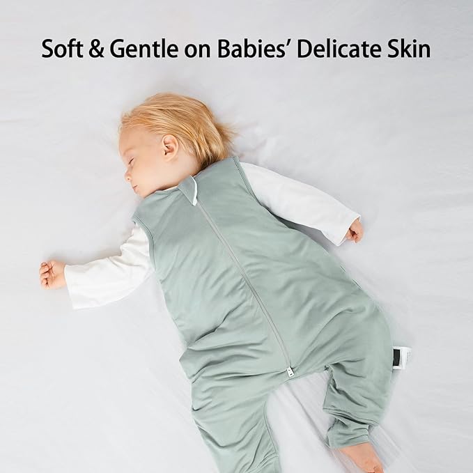 Rayon Made from Bamboo Toddler Sleep Sack with Feet 6-12 Months 1.0 Tog Ultra Soft Toddler Sleeping Sack Baby Sleep Bag Walker Quilted Wearable Blanket with Legs 2-Way Zipper Lightweight