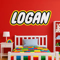 Personalized Building Blocks Wall Decal for Kids – Custom Brick Style Name Sticker for Boys Bedroom – Kids Room Decor Art – Customizable Name Sign for Nursery Playroom Themed Wall Decoration
