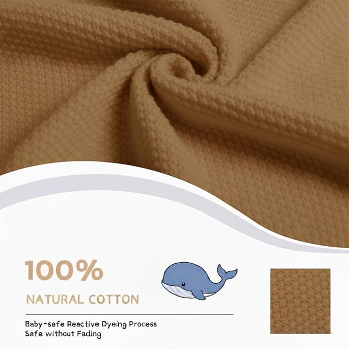 Baby Knit Blanket Soft Cotton Lightweight Newborn Blanket for Crib Stroller Toddler Nursery Shower Gift Cozy Breathable Travel Swaddle Wrap Mocha 30 x 40 Inches