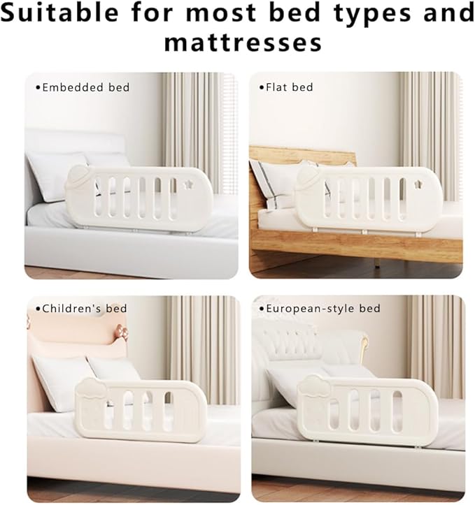 Child and Baby Bed Rail - Universal Bed Rail with Reinforced Anchors for Baby Bed Armrests Suitable for Double Beds, King and Double Beds, Thick Mattresses, and Embedded Bed (Planet (47.2 ") 1Set)