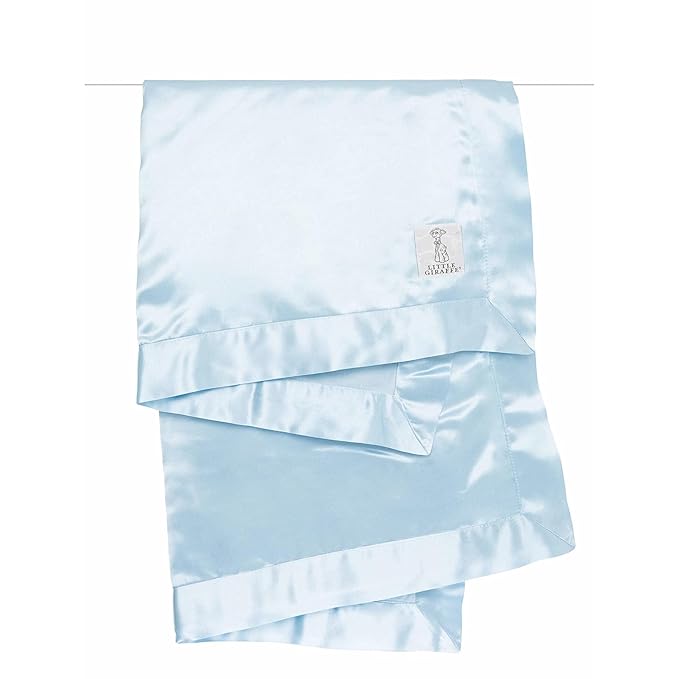 Little Giraffe Baby Blanket - Velvet Soft Blanket with Satin Trim - Baby Stroller Blanket - Newborn Baby Essentials & Baby Gifts - 29x35" - Blue