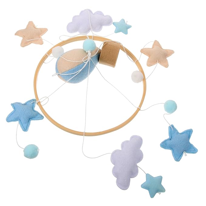 SECFOU Crib Mobile for Nursery Room Adorable Felt Hot Air Balloon Design Wall Hanging Ornament for Girls Engaging Decoration for Boy Girl Bedroom