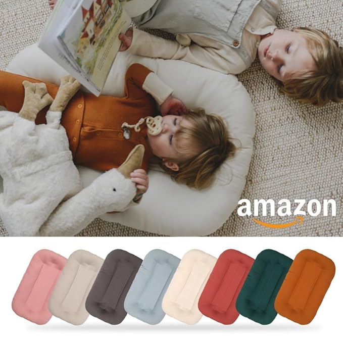 Multifunctional Newborn Baby Lounger, Organic Cotton Infant Nest 0–18M – Portable Breathable 3D Fiber Filling, Machine-Washable (Brown)