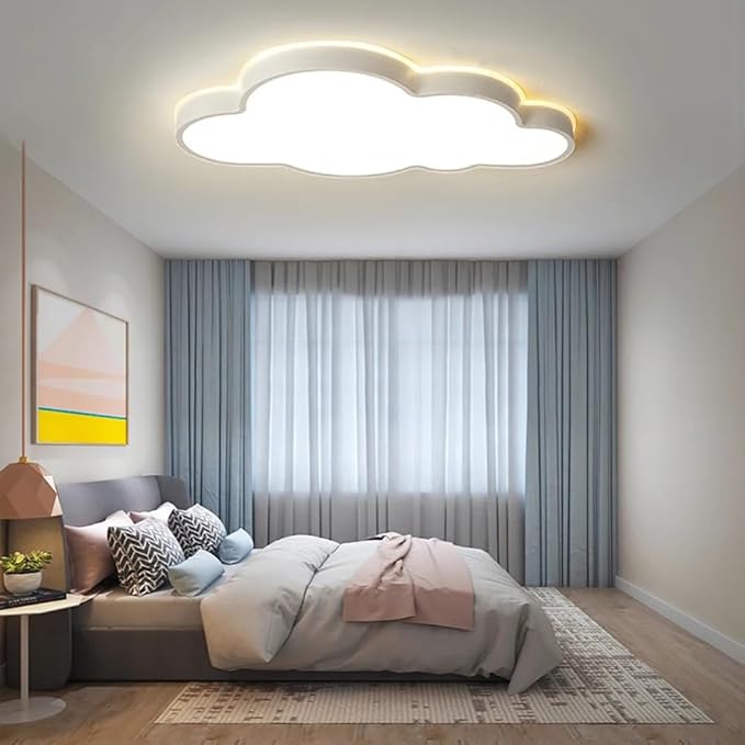 Cloud Shape LED Ceiling Light Fixture,Modern 23 Inch Recessed Ceiling Lights,Dimmable Light,White 34W 3000K-6000K Close to Ceiling Lighting Flush Mount Living Room Bedroom