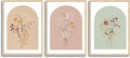 CHMMART 3 Piece Boho Wildflower Framed Wall Art Floral Botanical Canvas Art Prints Flower Pictures Wall Decor Minimalist Painting Artwork for Living Room Bedroom Bathroom 16x20in