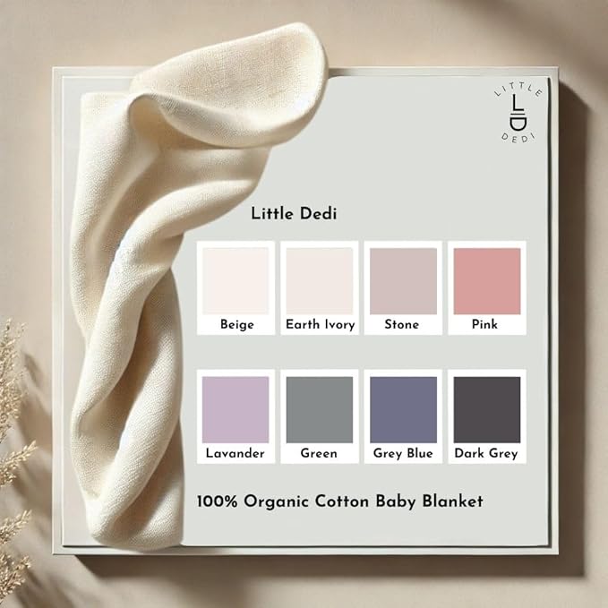 100% Organic Cotton GOTS Certified Baby Knitted Blanket with Gift Box - Soft Toddler, Crib, Stroller Blanket - Neutral Swaddle and Receiving Blanket for Newborns, 30"x40", Green