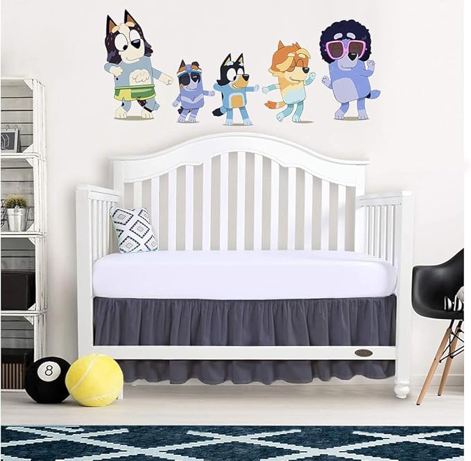 Crib Bed Skirt 28” x 52” with 14” Drop – Split Corners Dust Ruffle, Microfiber - Breathable, Durable, Elastic Adjustable Fit, Soft Nursery Bedding for Baby Boys & Girls, Dark Grey Solid