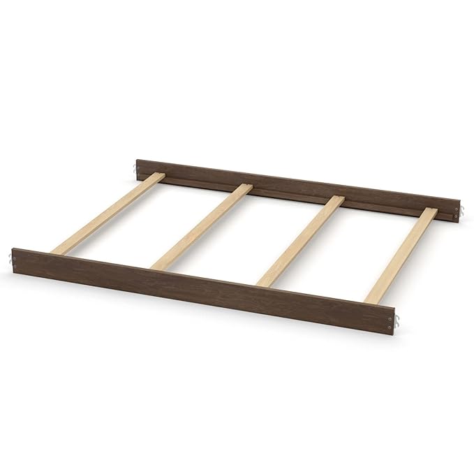 Full-Size Conversion Kit Bed Rails for Evolur Cribs - Solid Wood Crib Convertible Kit to Kids Bed - Transitional Style Rails & Easy-to-Install Child Essentials for Safety (Antique Brown)