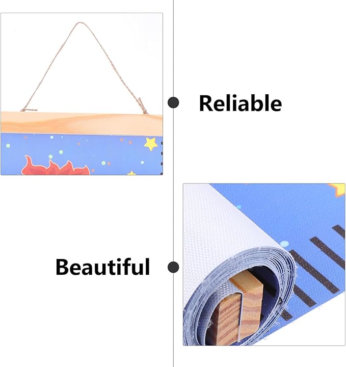Height Chart Pendant Blue Canvas Growth Ruler for S Nursery Wall Hanging Decor Writable Measurement Tape for Tracking Growth