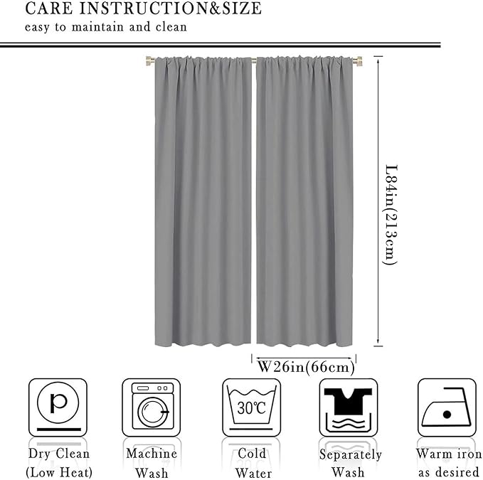 Waterfall Blackout Windows Curtains, Waterfall Red Forest Pattern Nature View Curtains, for Living Room Bedroom 52x84in 2 Panels