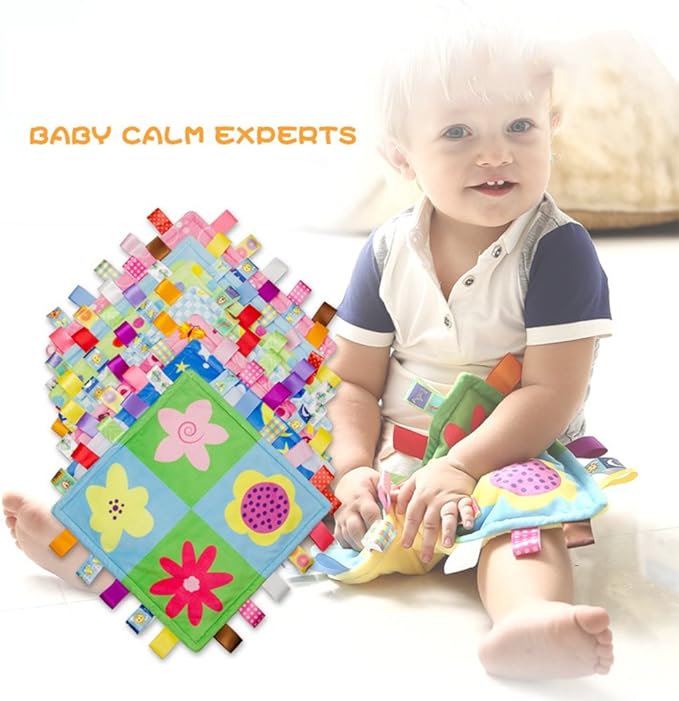 Baby Comforting taggies Blanket 10.43 * 10.43 inch Soft Square Plush Baby Appease Towel Security Blanket for 0-3 Years Old Babies