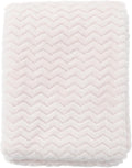 CREVENT 30''X40'' Soft Cozy Warm Baby Blankets for Boys Girls Solid Color - All Season Use - Newborn Essentials (Wave Ivory/White)