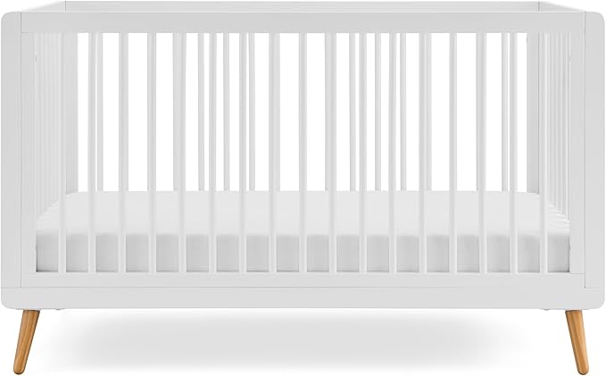 Tatum 3-in-1 Convertible Crib - Included Toddler Guard Rail, White Finish, Adjustable Mattress Height, Converts to Toddler Bed & Daybed, Fits Standard Full-Size Crib Mattress