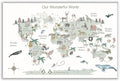 Educational Posters for Toddlers 1-3, Toddler Learning Poster for Kids Ages 3-5, World Map Canvas Print Nursery Preschool Homeschool Kindergarten Classroom Decor 12x18 Inch Unframed C