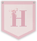 Lacama Initial Personalized Preppy Banner, Baby Shower Decor Girl Nursery Decor, Coquette Pink Bow Teen Girl Gifts, Vintage Room Toddler Room Bedroom Playroom Front Door Birthday Gift(H)